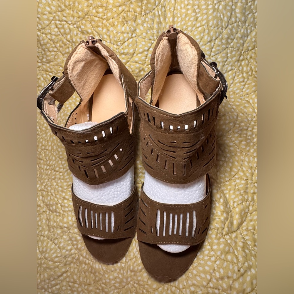 Chic Brown Cutout Ankle Booties